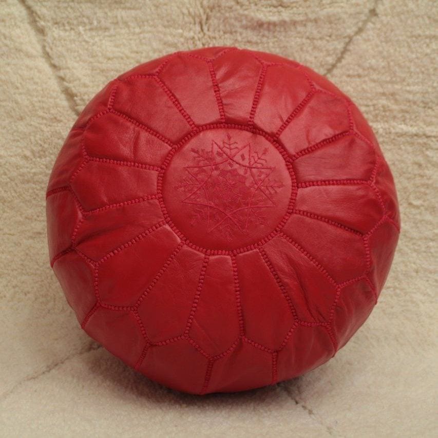 pouf marocain rouge