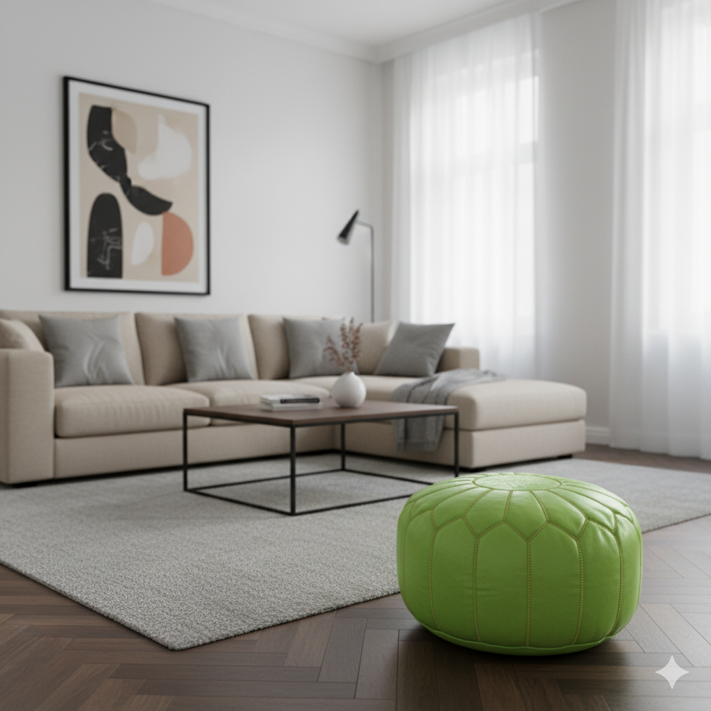 Pouf Marocain Vert Pomme