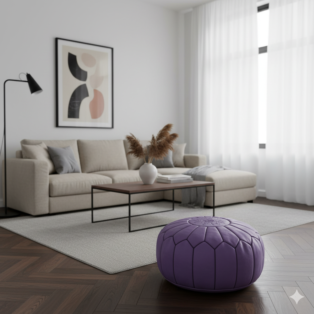 Pouf Marocain Violet