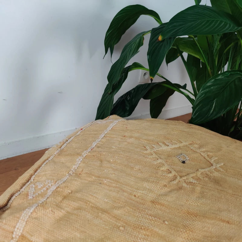 Pouf Sabra jaune marocain - MAZIR Décoration