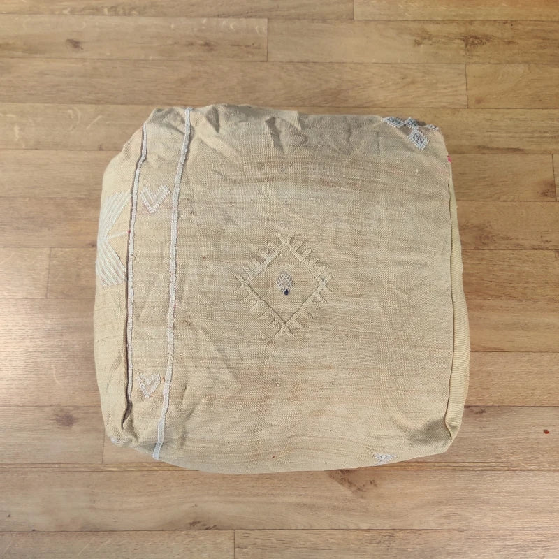 Pouf Sabra jaune marocain - MAZIR Décoration