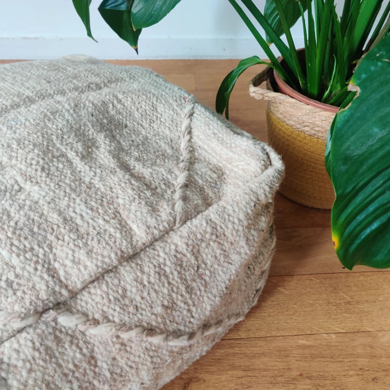 Pouf Zanafi beige - MAZIR Décoration