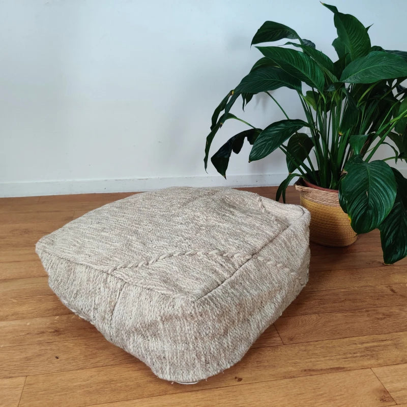 Pouf Zanafi beige - MAZIR Décoration
