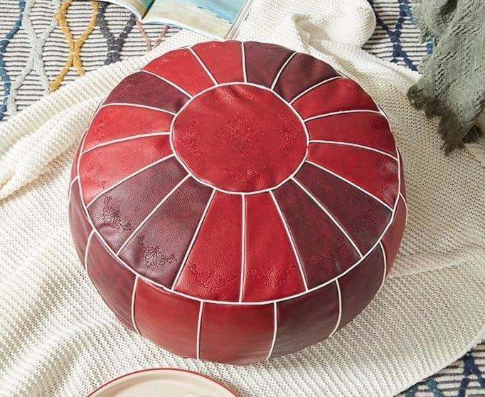 pouf marocain rouge