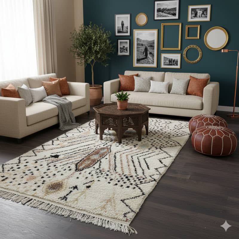 Tapis Azilal Marron <br> Tapis Berbère <br> 140x265 cm