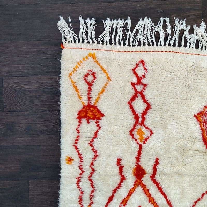 tapis azilal blanc orange