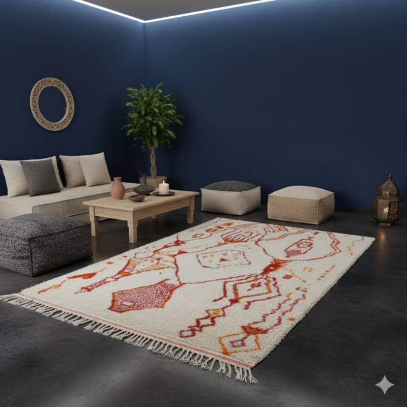 Tapis Azilal Orange <br> Tapis Berbère <br> 145x230 cm