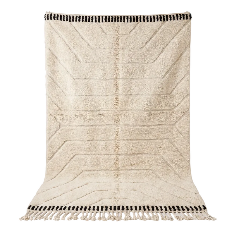 Tapis Béni Ouarain graphique 250 x 300 cm, vue de face