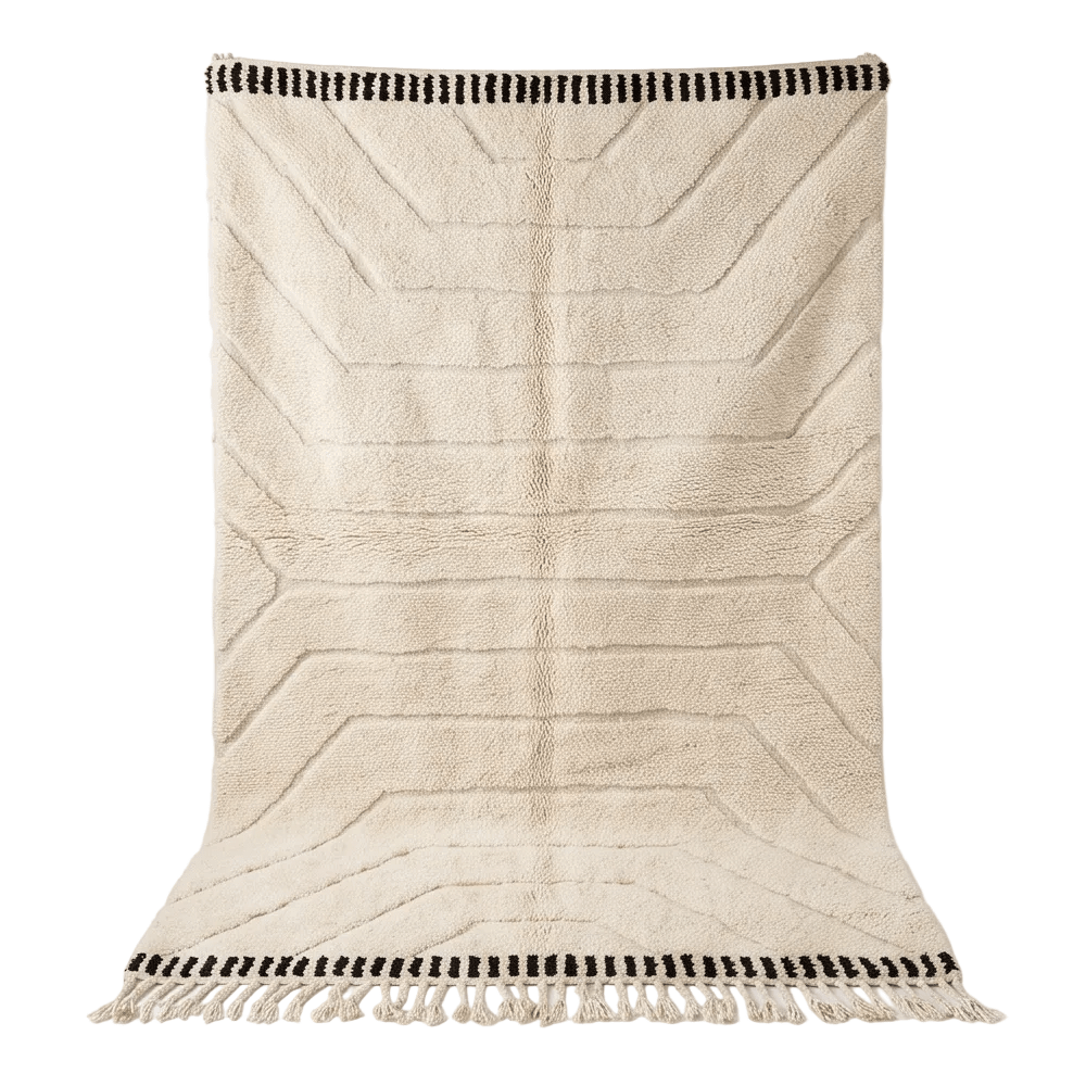 Tapis Béni Ouarain graphique 250 x 300 cm, vue de face