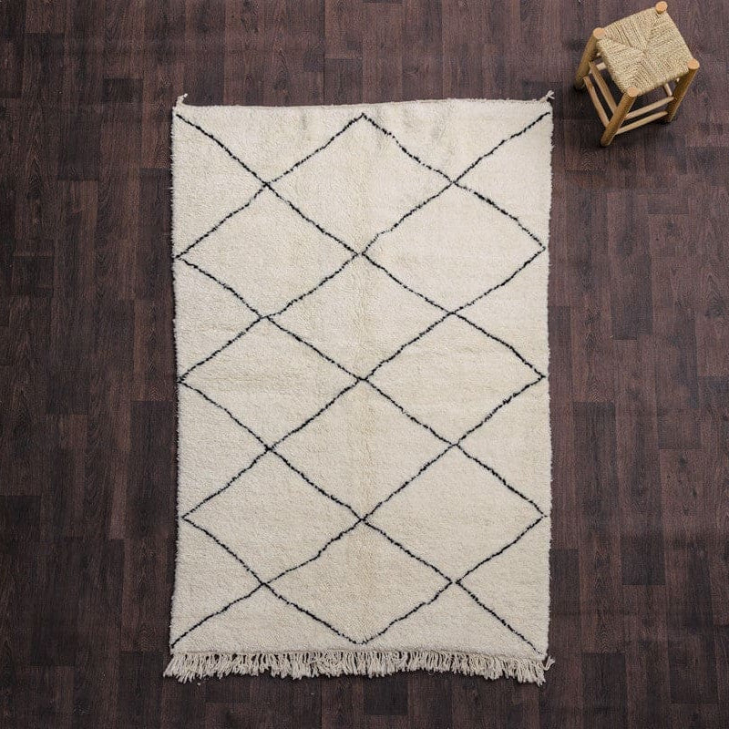 tapis marocain noir et blanc