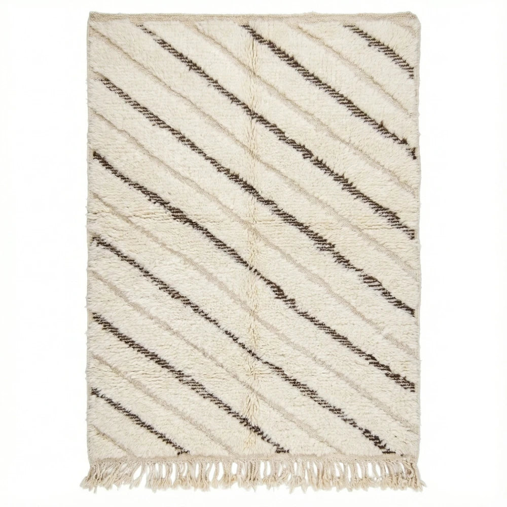 Tapis berbère graphique blanc et noir