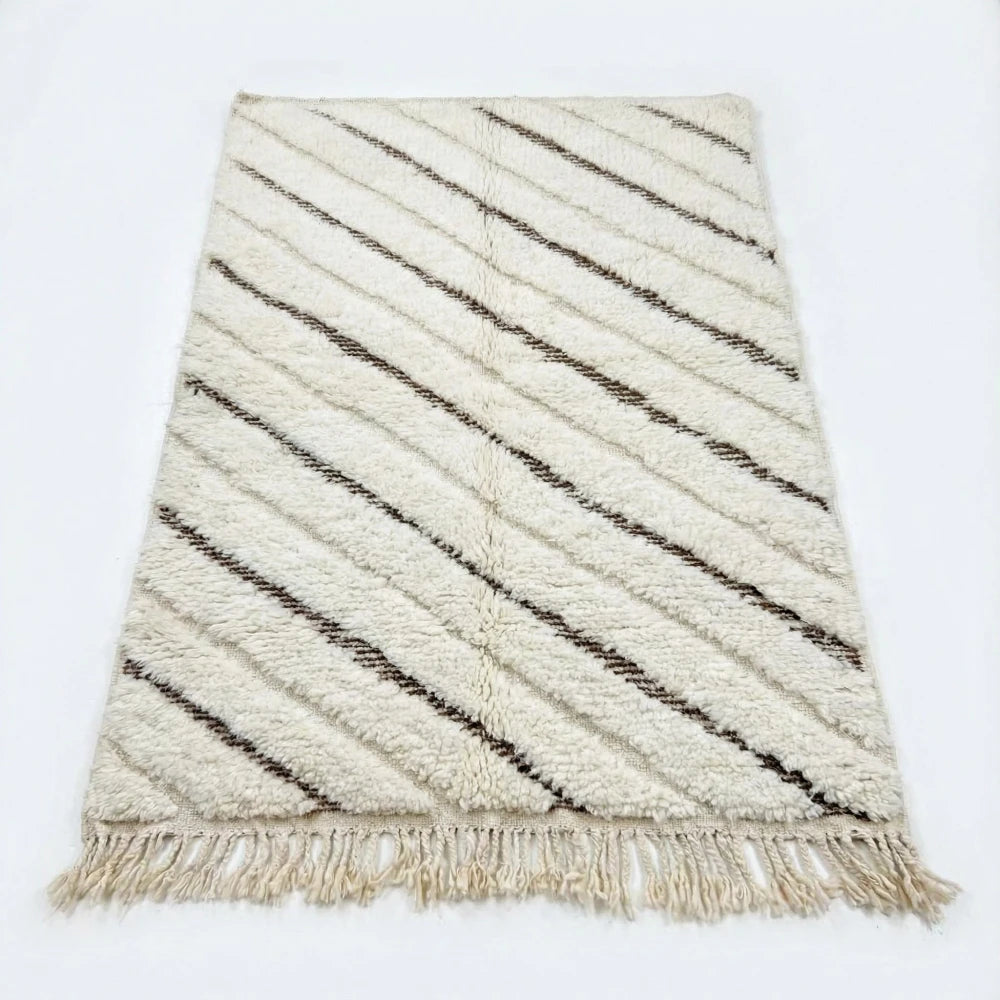 Tapis berbère graphique blanc et noir