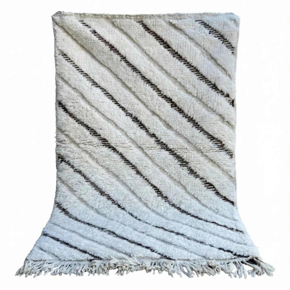 Tapis berbère graphique blanc et noir