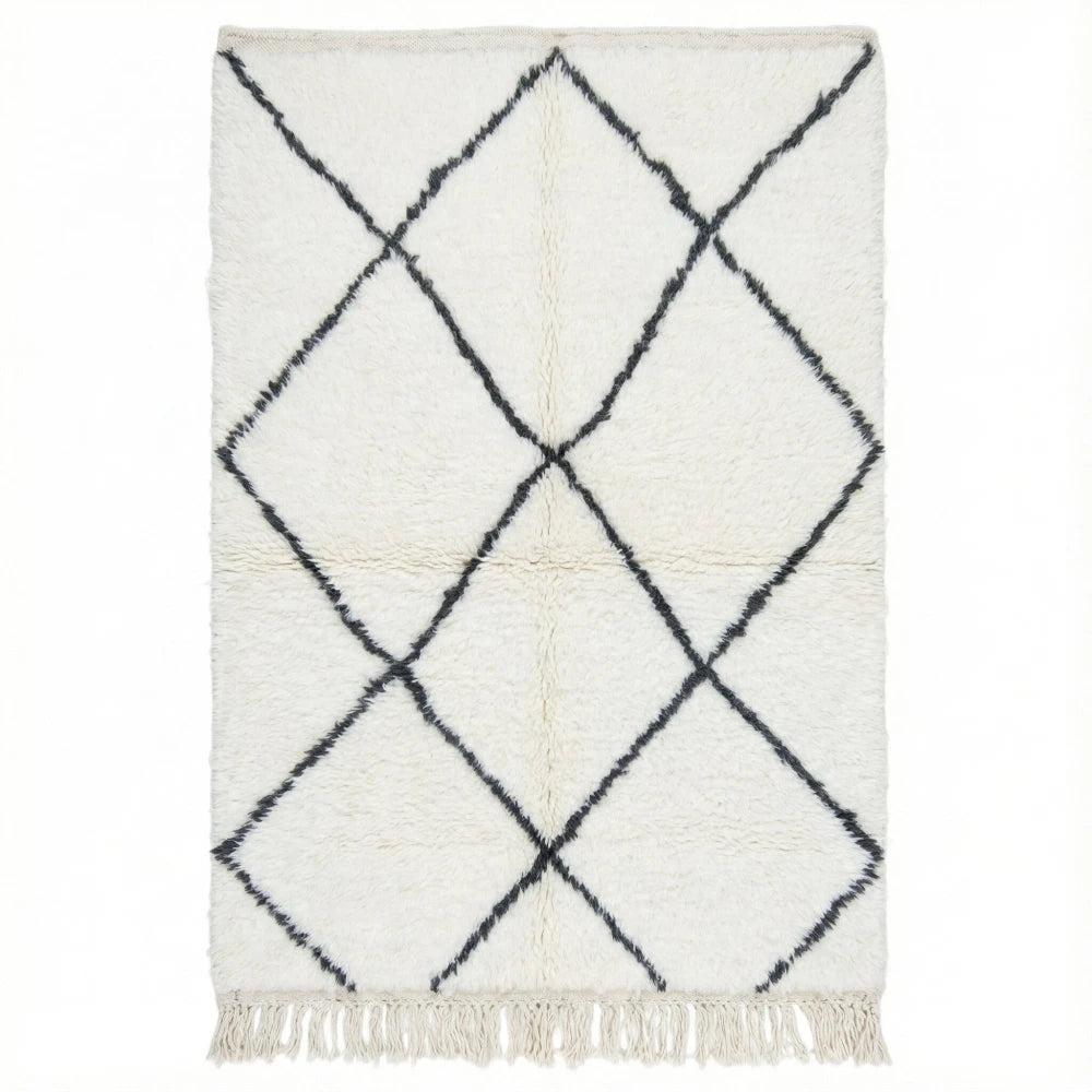 Petit tapis berbère à losanges noirs