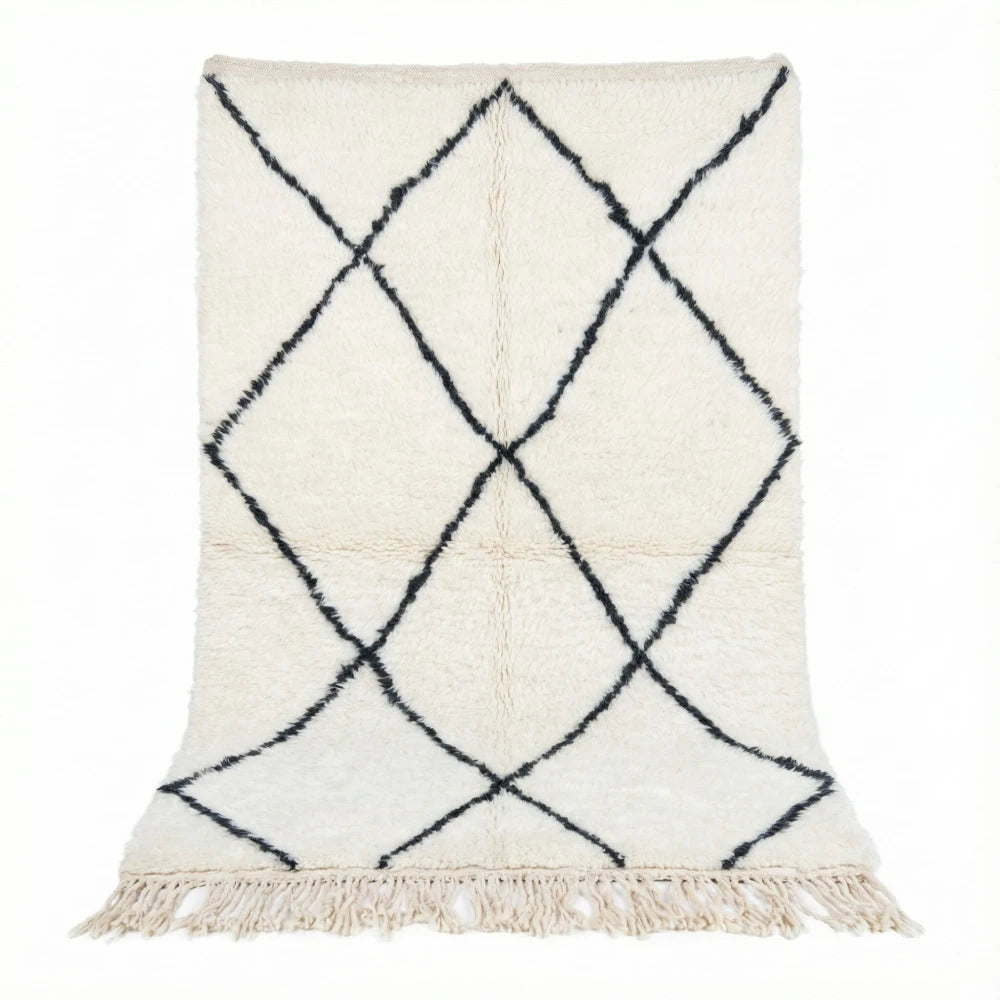 Petit tapis berbère à losanges noirs