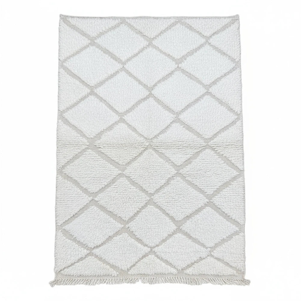 Tapis berbere blanc à losanges