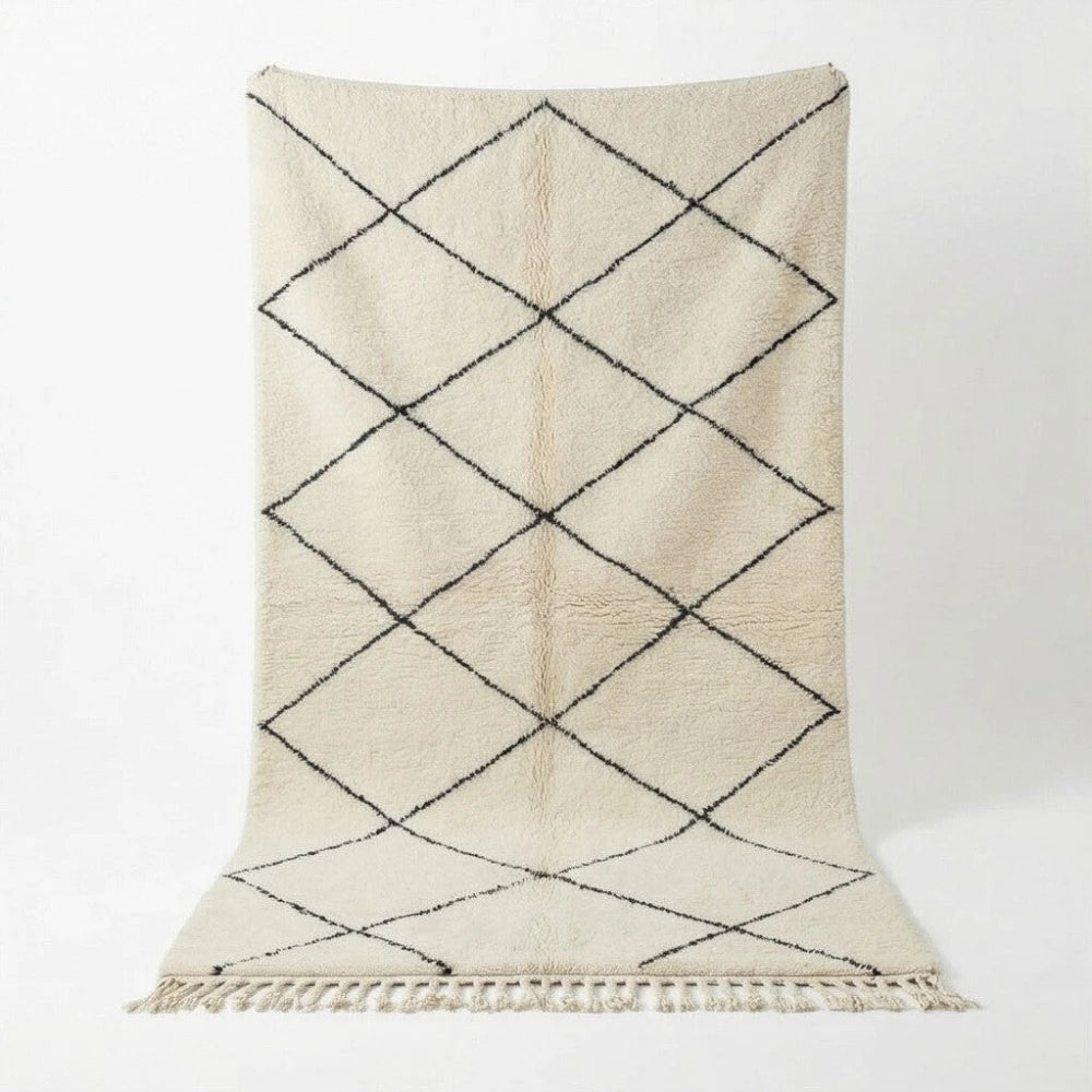 Tapis berbère blanc à losanges classique