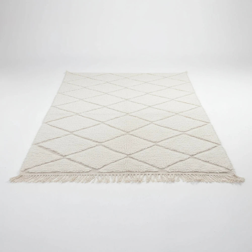 Tapis berbere blanc à losanges