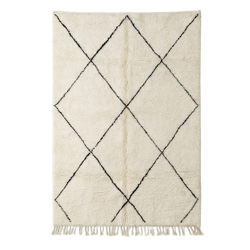 Grand Tapis Beni Ouarain à losanges