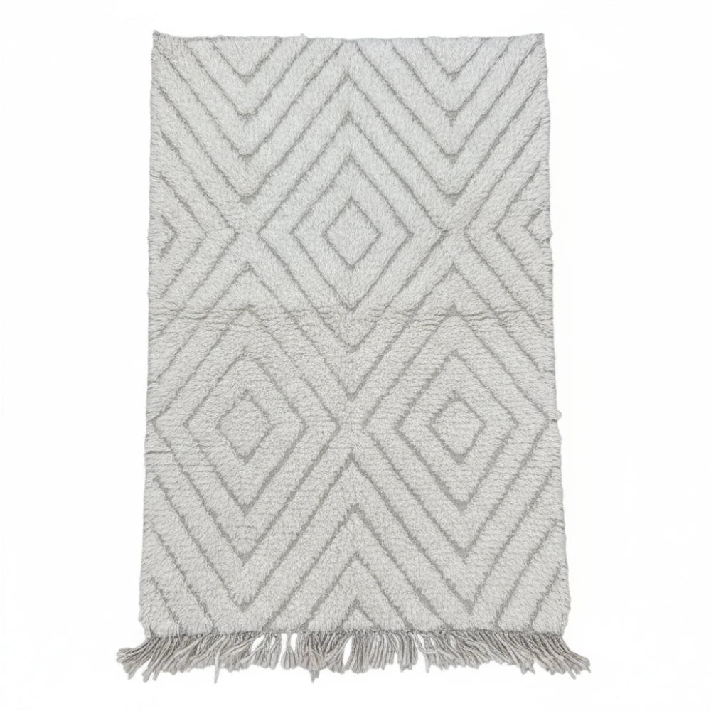 Petit tapis berbère à losanges blancs