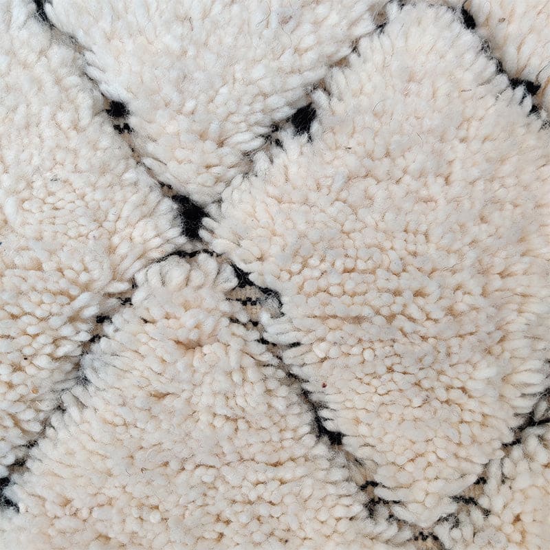 tapis blanc noir fait main marocain