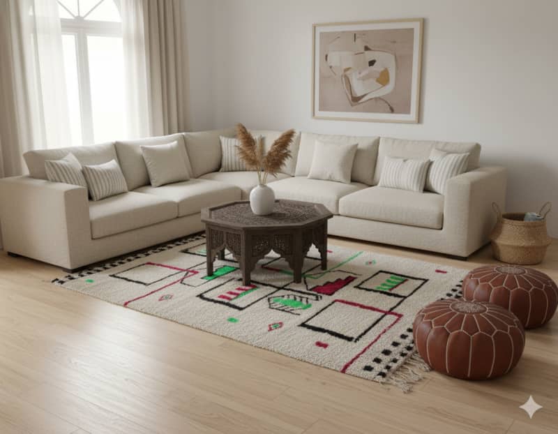 Tapis Berbère Design coloré <br> 142x235 cm