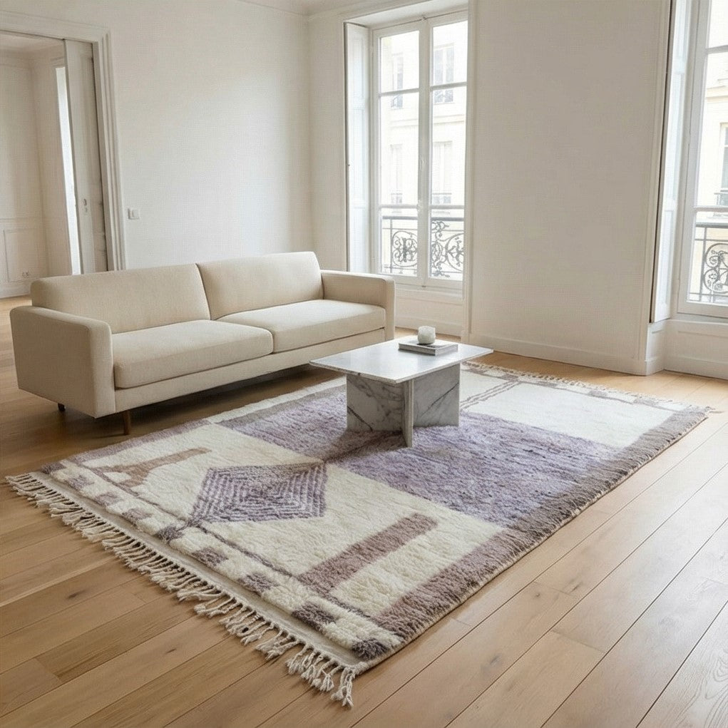 Tapis berbère en laine violet 200x300 cm
