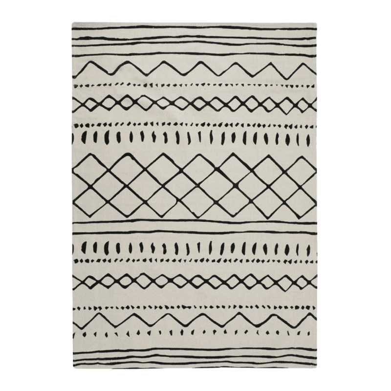 Tapis blanc ethnique style moderne
