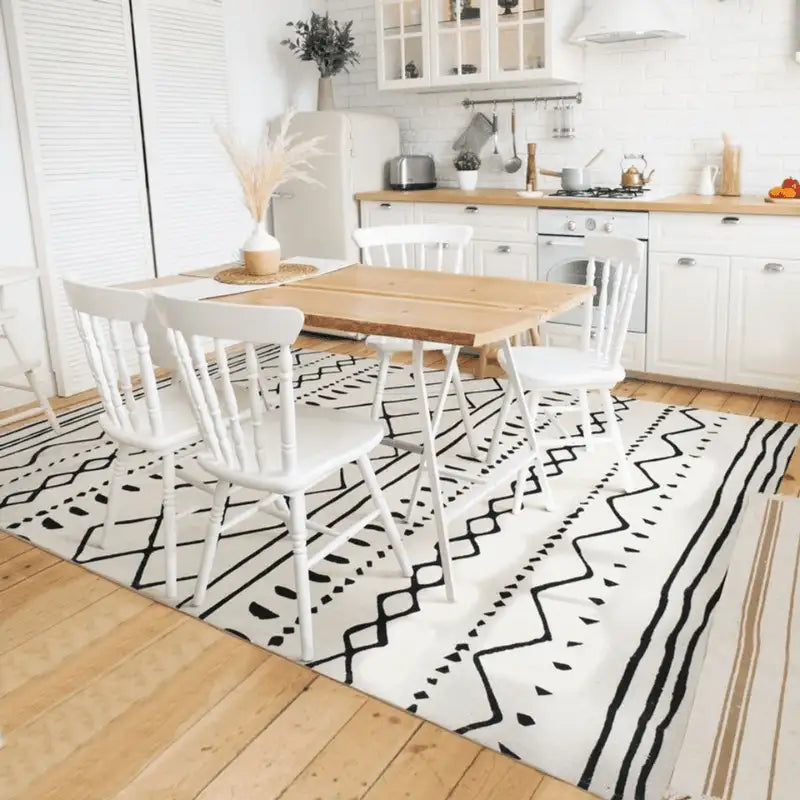 Tapis blanc ethnique chic