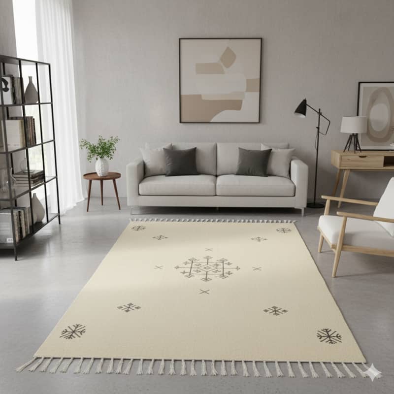 Tapis Berbère Jaune en Coton <br> 130x220 cm