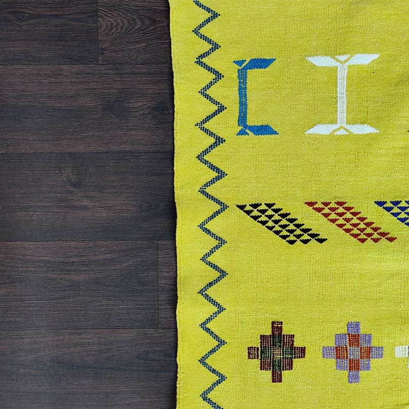 tapis jaune coton