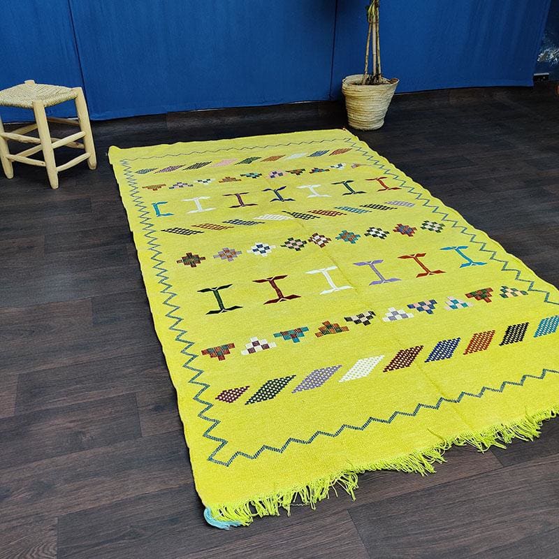 tapis boheme jaune
