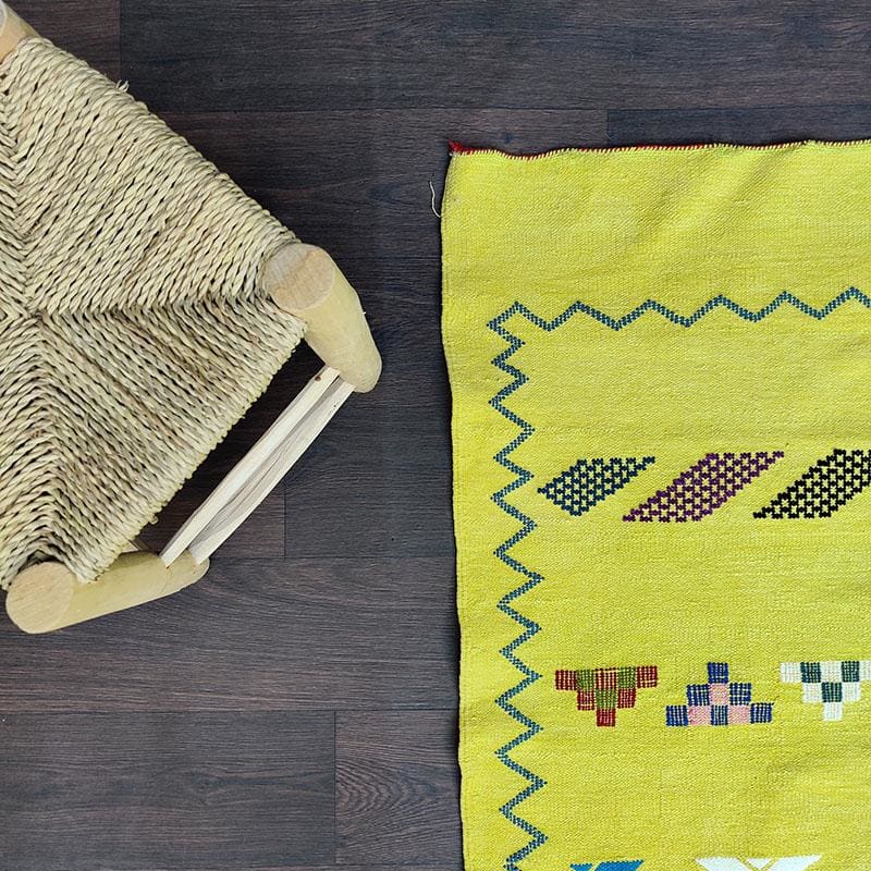 tapis ethnique jaune