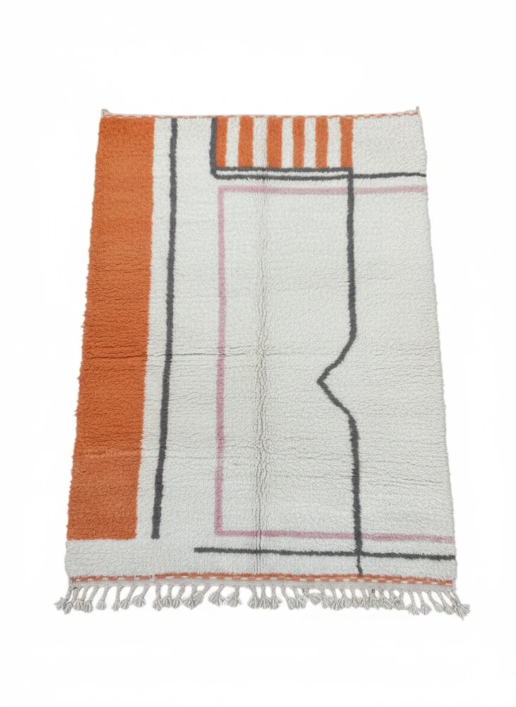Tapis berbère moderne orange