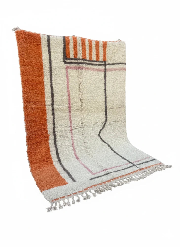 Tapis berbère moderne orange