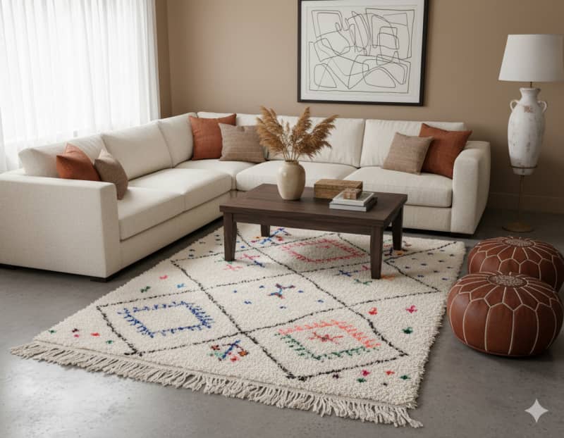 Tapis Berbère Motifs Azilal <br> 130x155 cm