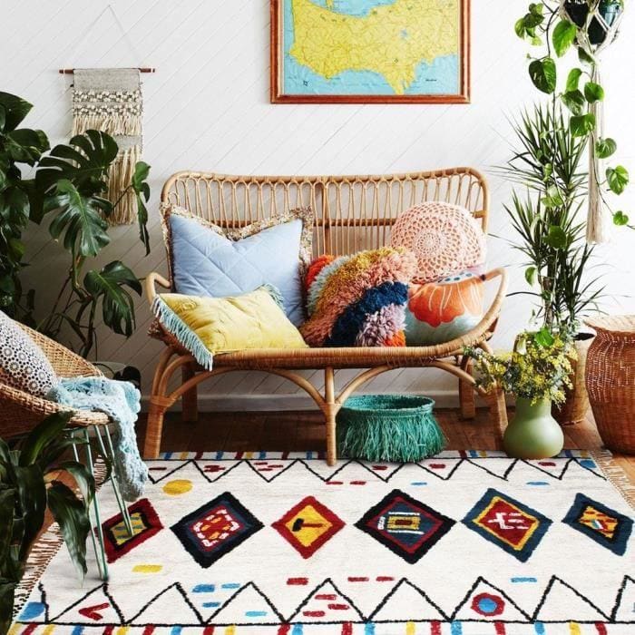 tapis inspiration berbere blanc