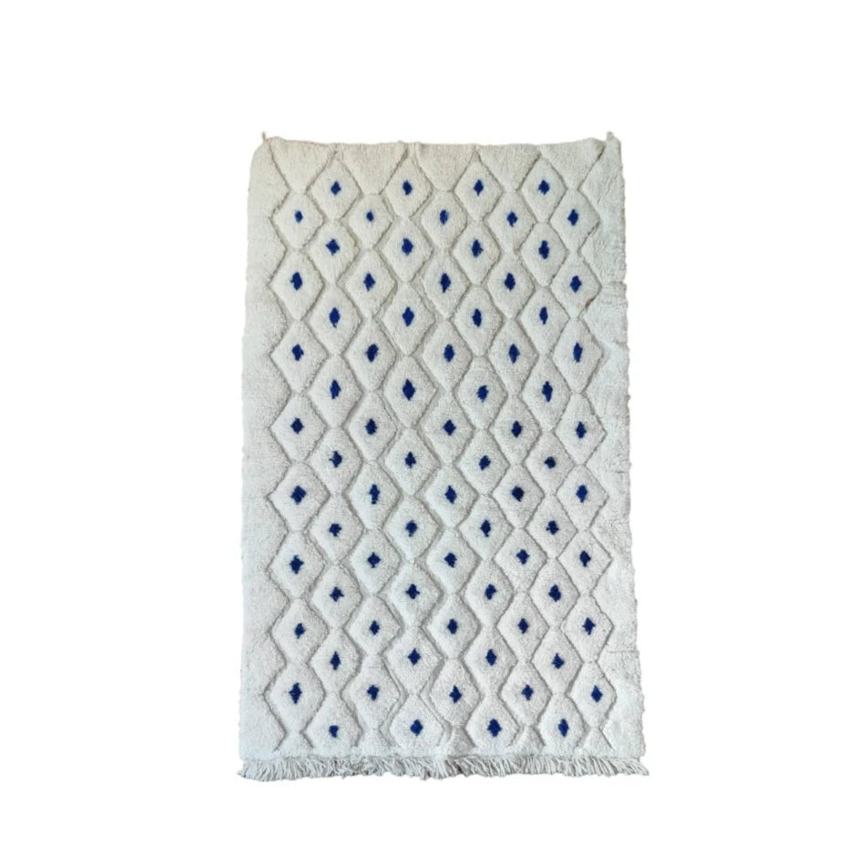 Tapis marocain artisanal blanc-noir 200cmx300cm Tapis marocain artisanal blanc-noir 200cmx300cm