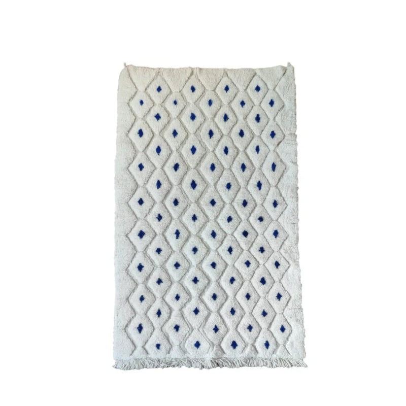 Tapis berbère pois bleu - MAZIR Décoration