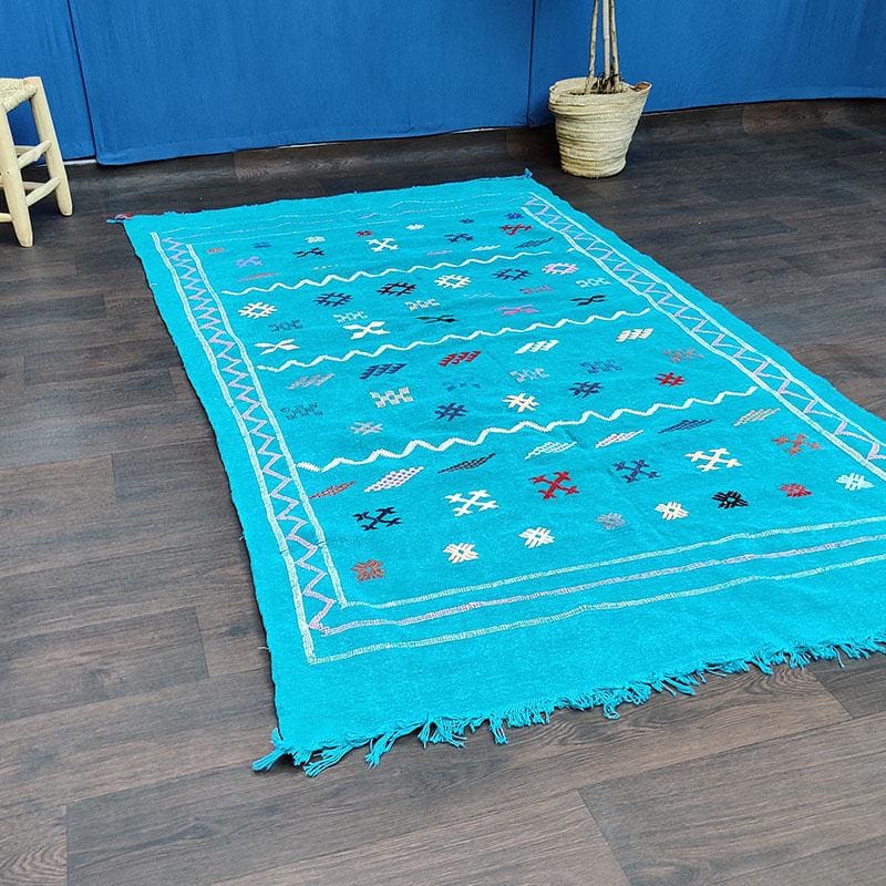tapis marocain turquoise