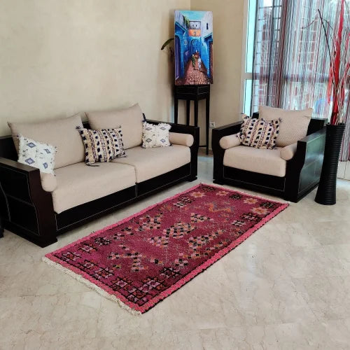 tapis boucherouite marocain violet