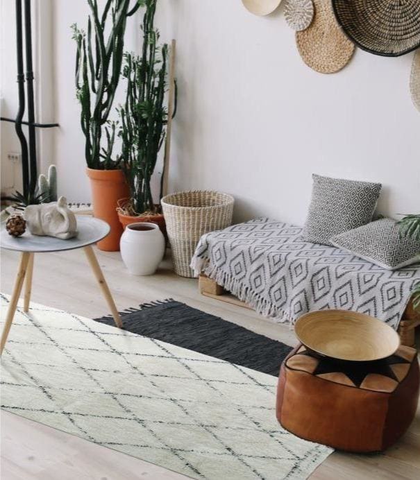 tapis berbere blanc et noir