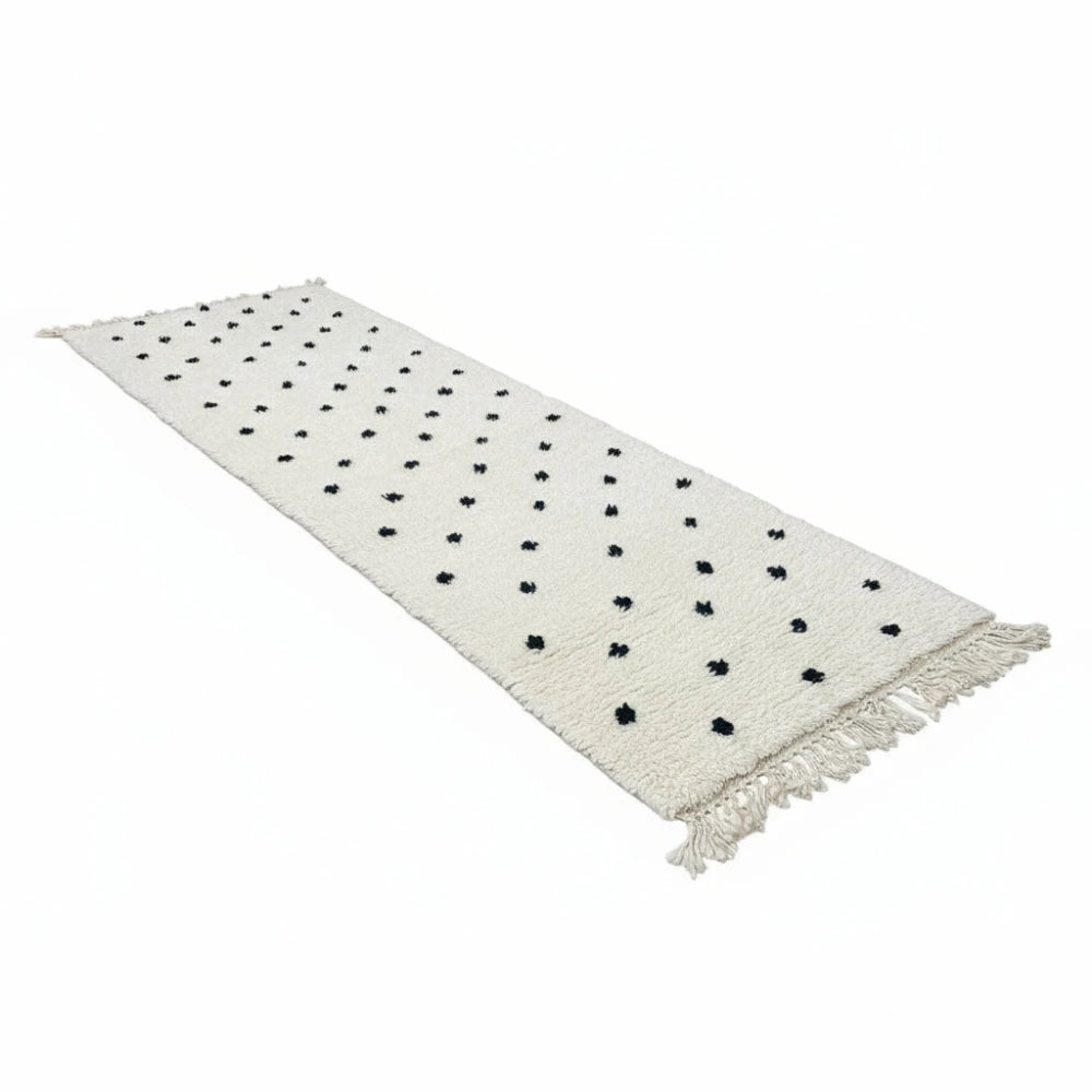 Tapis couloir berbère pois noirs