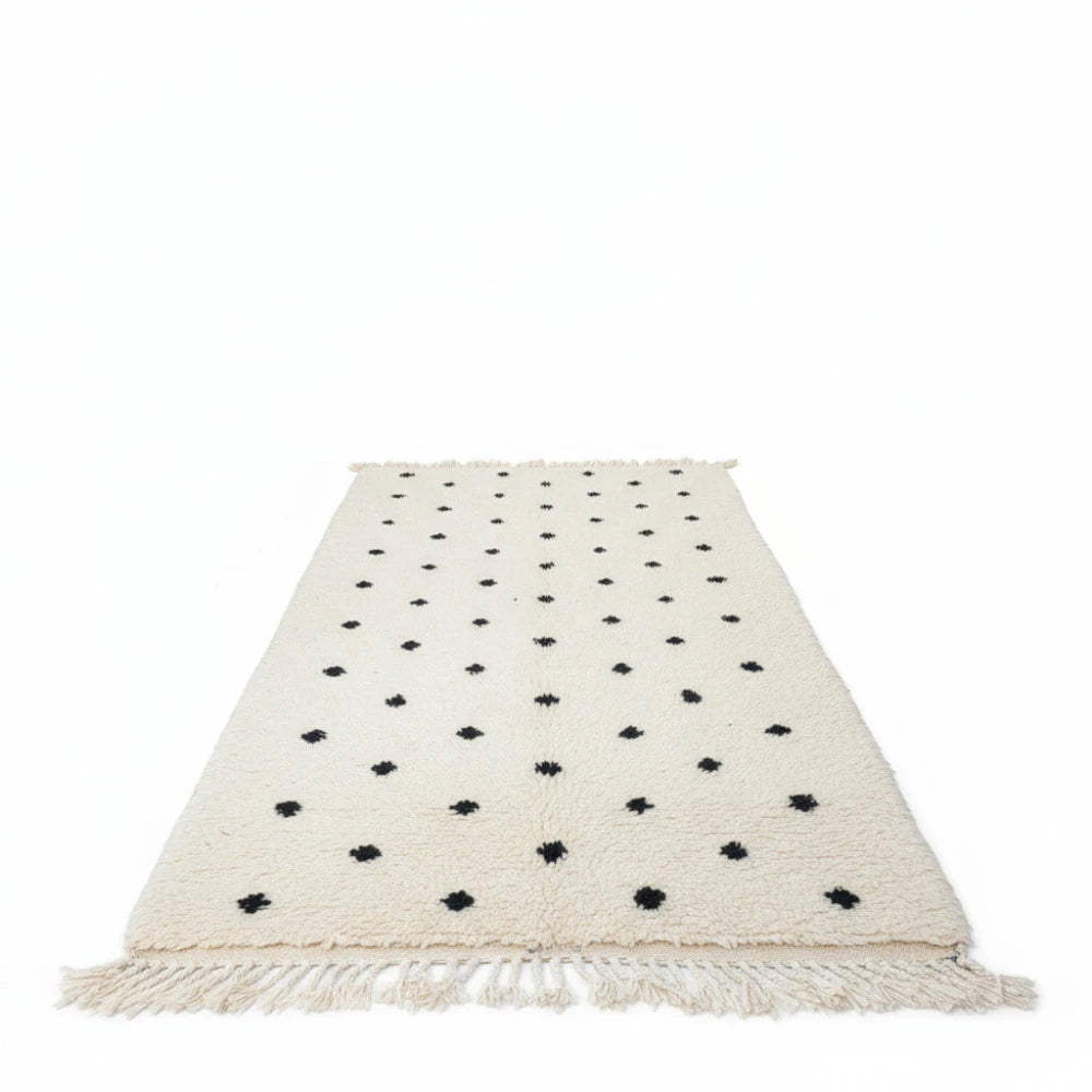 Tapis couloir berbère pois noirs