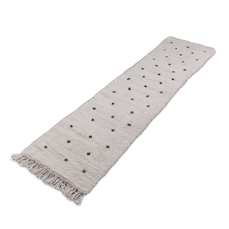 tapis berbere couloir pois noir
