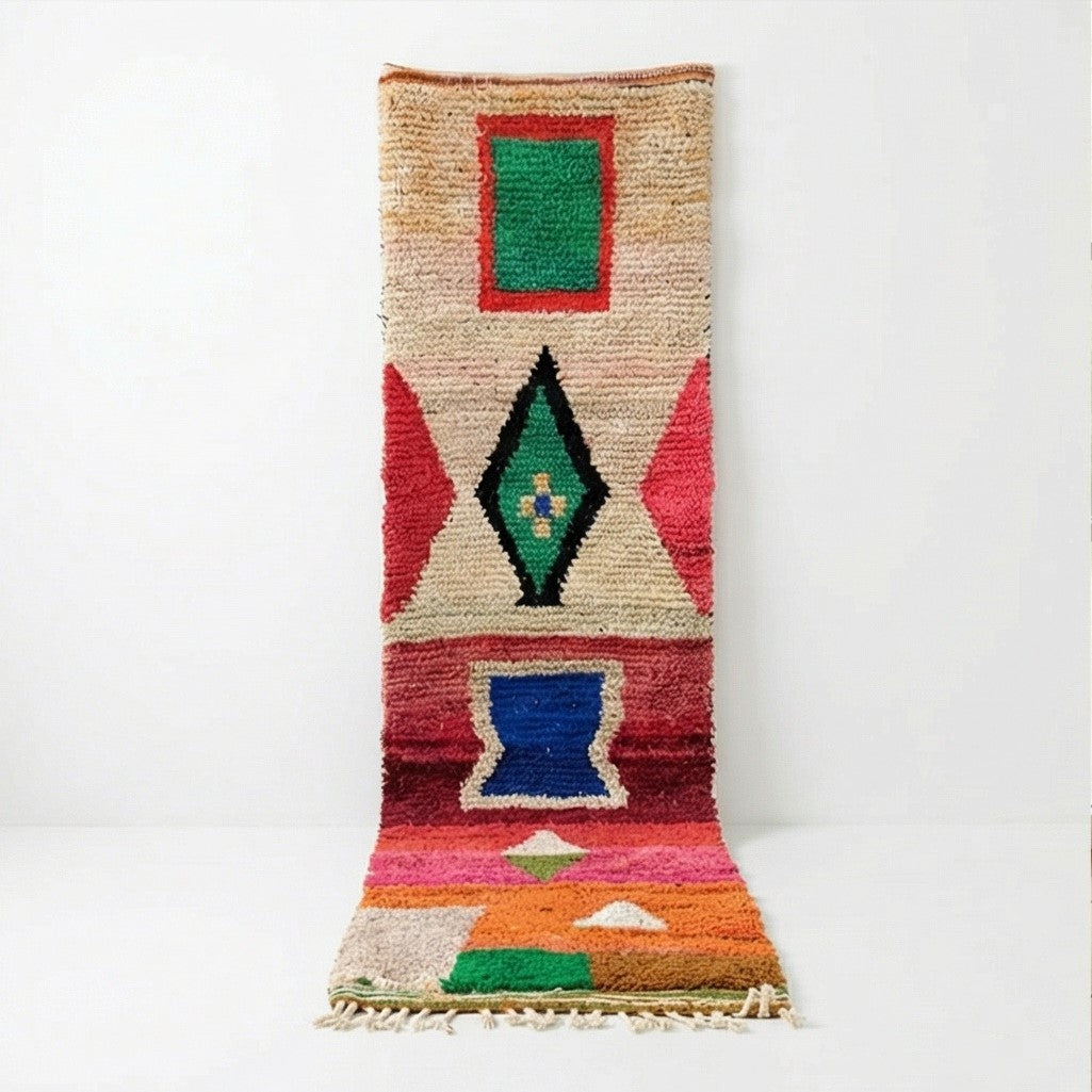 Tapis de couloir berbère coloré