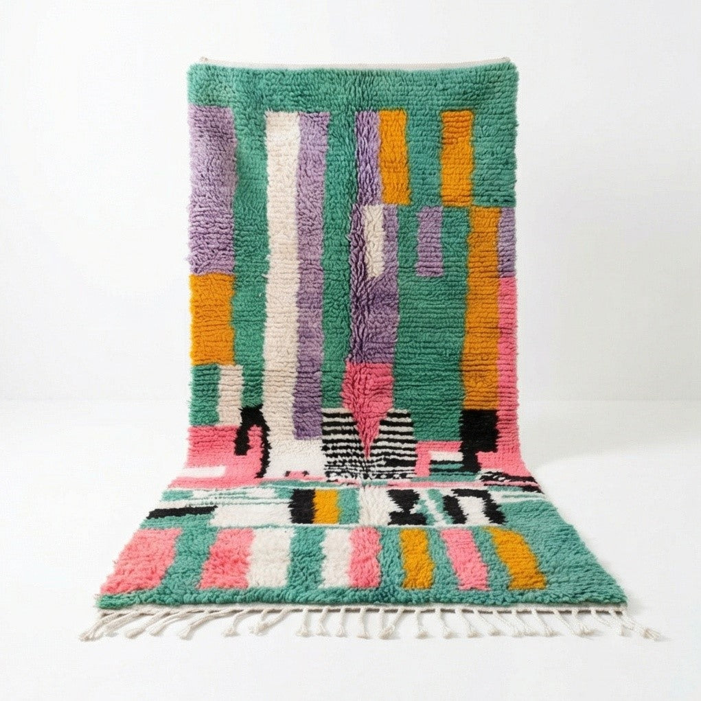 Tapis de couloir Boujad vert 100x275 cm