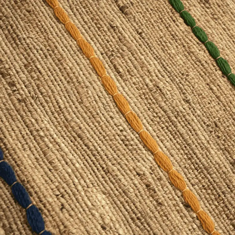 Tapis en jute multicolore esprit ethnique