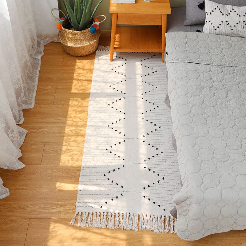 Tapis Inspiration berbère <br> nordique blanc - MAZIR