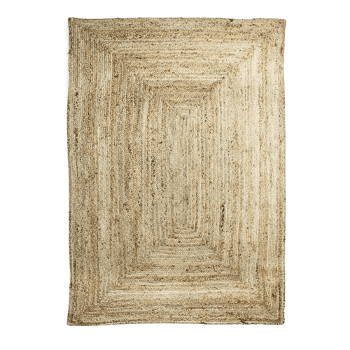 tapis jute beige et blanc